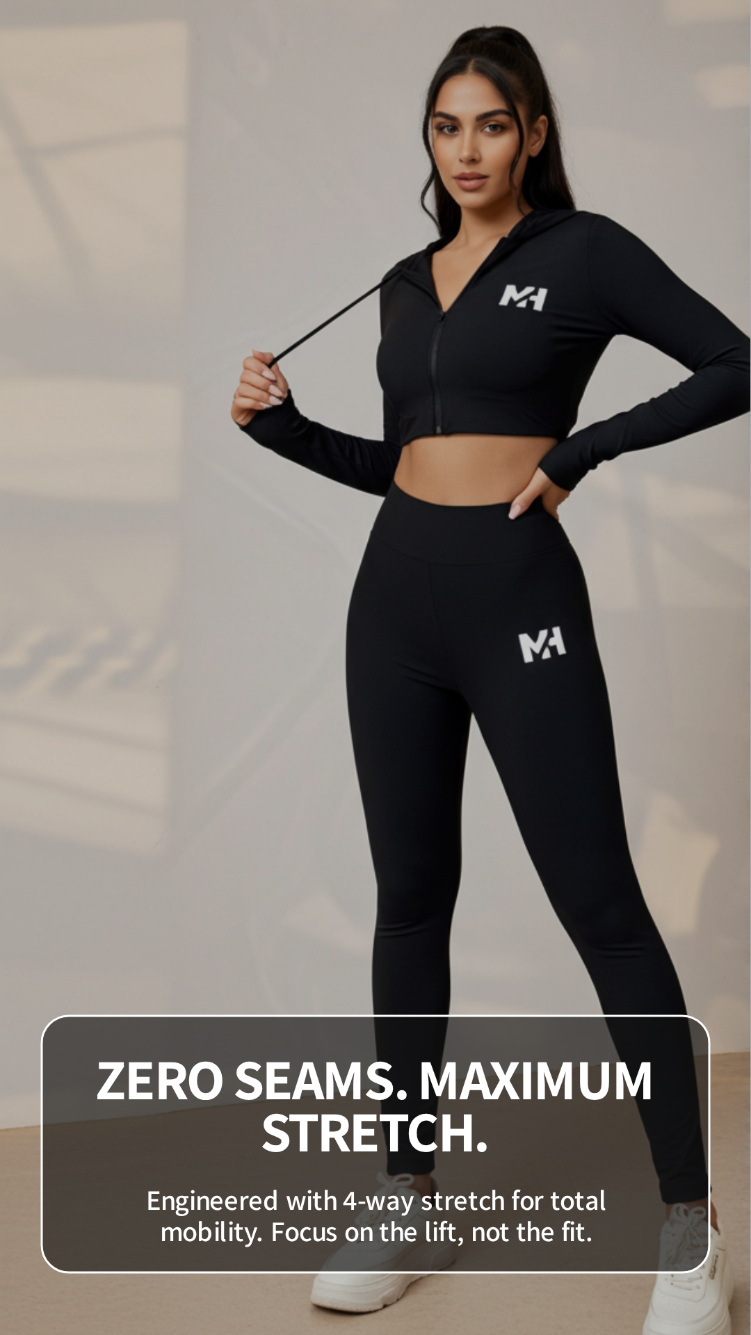 MH Wear activewear model workout video – premium UK fitness apparel.